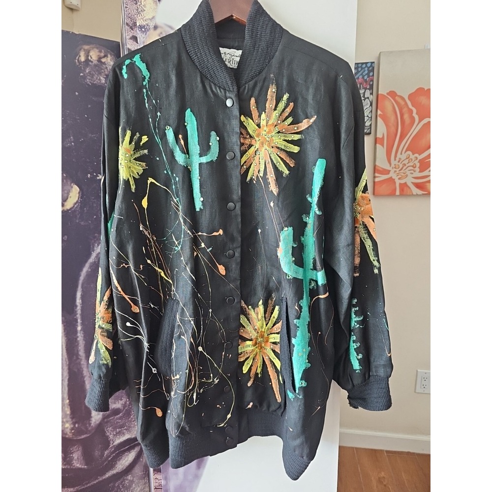 CONCETTA Rafanello ST. MARTIN Snap Button Painted Embellished Jacket 50" Chest - Picture 2 of 9